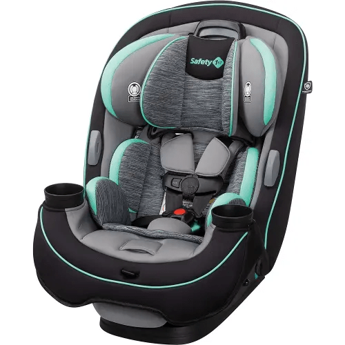 Safety 1st Grow and Go All-in-One Slim Convertible Car Seat, Rear Facing, 5-40 lbs, Forward Facing (30–65 lbs), High Back Booster Seat 40-100 pounds, Aqua Pop