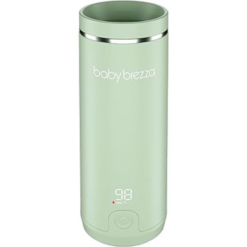 Baby Brezza Superfast Portable Baby Bottle Warmer – 67% Faster - Travel Breastmilk Warmer and Formula Warmer - Safe, Even Heating - Up to 9oz - No Adapters, Green