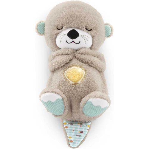 Fisher-Price Baby Toy Soothe 'n Snuggle Otter Portable Plush Sound Machine with Music Lights & Breathing Motion for Newborns 0+ Months