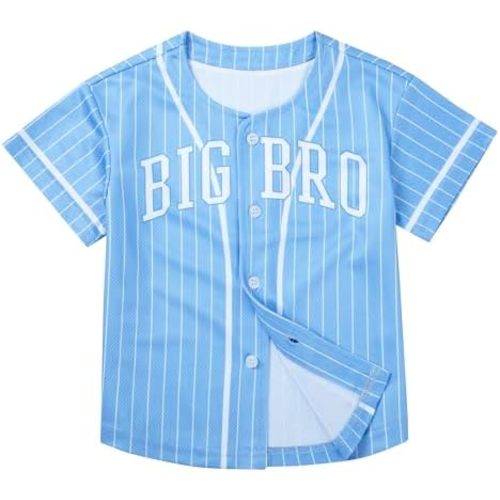 Big Brother Shirt for Toddler Boy Baseball Jersey Button Down Hip Hop Sport T Shirts Baby Announcement Tee Top