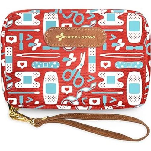 KeepGoing Travel First Aid Kit for Kids – 130 Pc. Small First Aid Kit for Car, Home, Purse, Diaper Bag & Backpack with Latex-Free Bandages - Mini First Aid Kit Travel Size TSA-Approved