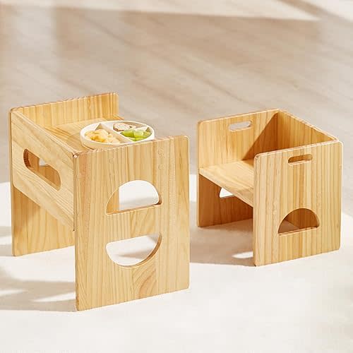FUNLIO Height Adjustable Montessori Table and Chair Set for Age 1-3