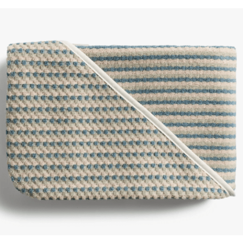 Mini Mosaic Hooded Towel in color Wave & Sage