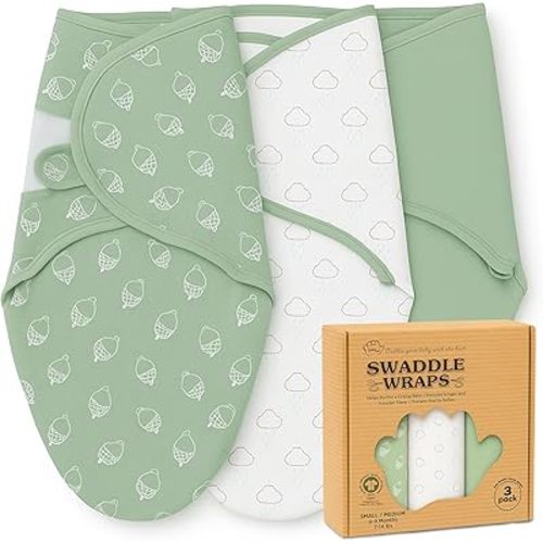 Bublo Baby Swaddles for Newborns – 3-Pack Infant Swaddles 0-3 Months – Adjustable Swaddle Sleep Sack – Soft Organic Cotton Baby Wrap for Safe & Cozy Sleep