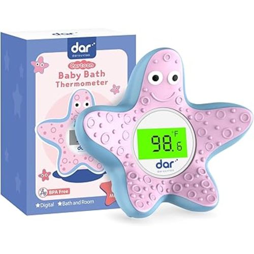 Baby Bath Thermometer, Digital Water Temperature Thermometer with 3 Color Backlit and Temperature Warning, Safety Bath Tube Thermometer Floating Toy for Infant, Toddler