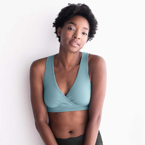 French Terry Racerback Nursing & Sleep Bra | Seaglass Blue