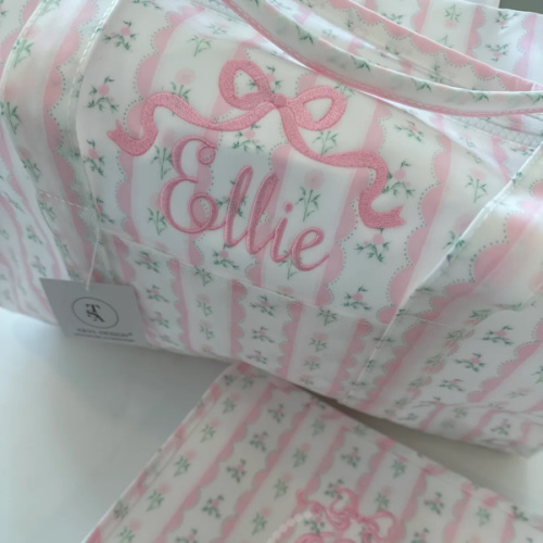 PINK RIBBON FLORAL WEEKENDER – Southern Sorelle Embroidery Boutique