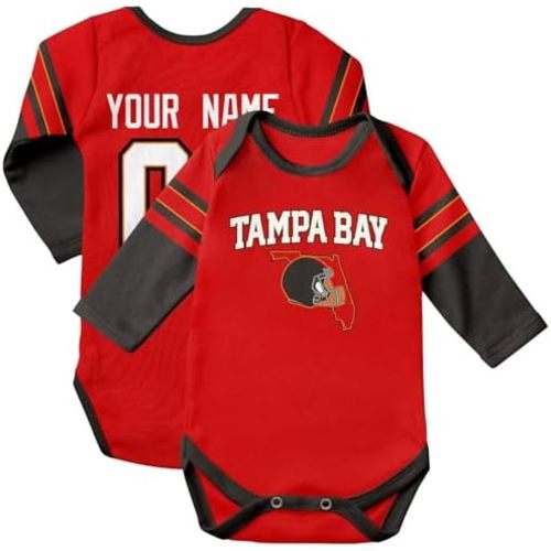 KREDE Baby Clothes Long Sleeves for Baby Boy and Girl Bodysuit Custom Name Number