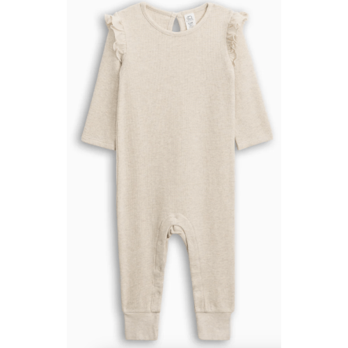 Mila Waffle Knit Flutter Sleeve Romper