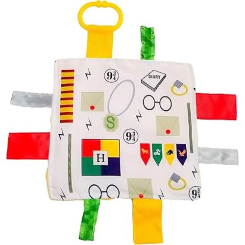 Lovey Chew Blanket Crinkle Toy Tag Square Sensory by Baby Jack (Wizard)