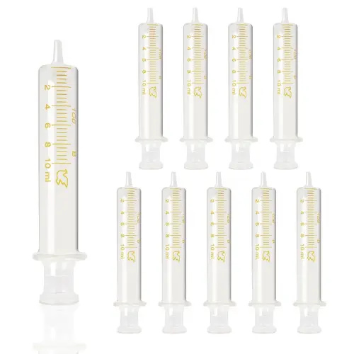 10 Pack 10ml Glass Syringe With Caps