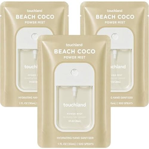 Touchland Hand Sanitizer Spray, Beach Coco (3 Pack)