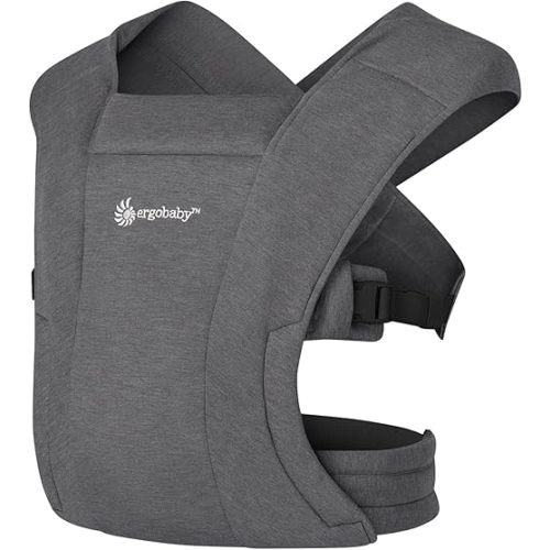 Ergobaby Embrace Newborn Baby Carrier for Infants 0-12 Months (7-25 lbs) - Ergonomic 2-Position Infant Carrier with Head and Neck Support, Hip-Healthy Positioning - Heather Grey