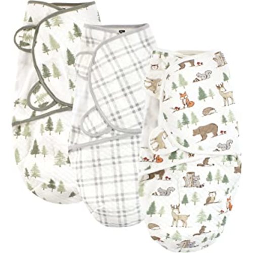 Hudson Baby Unisex Baby Quilted Cotton Swaddle Wrap 3pk