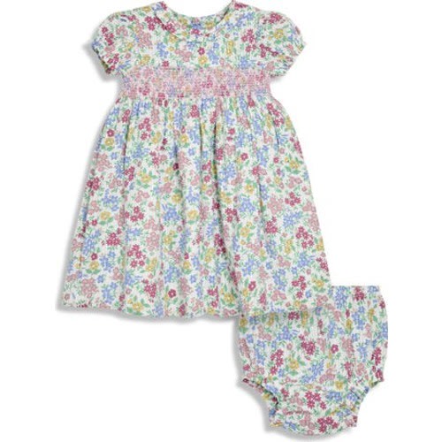 Smocked Floral Dress & Bloomers, 18-24M