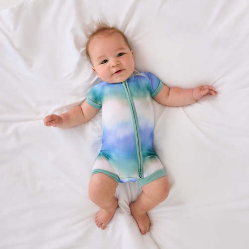 Blue Cosmic Mist Shorty Zippy | Little Sleepies