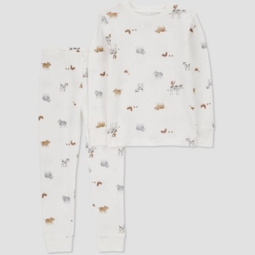 Carter's Just One You® Toddler 2pc Long Sleeve Animals Pajama Set - Off-White, Size: 2T