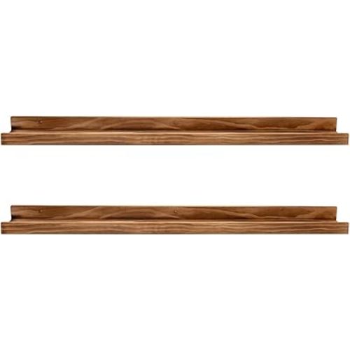AZSKY Rustic Wood Floating Shelves for Nursery Books Long Wall Bookshelf Photo Picture Ledge Shelf with Lip Wall Shelf for Kids Bedroom Bathroom Living Room Office Frames 36 Inches Set of 2