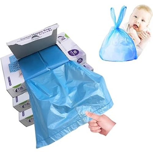 Diaper Disposal Bags for Baby,On The Go,Fresh Light Baby Powder Faint Scented,Easy Tie Handles, Diaper Bags Disposable for Diaper Sacks Poop Pet Trash Bags Or Dirty Costumes, 270 Bags, Blue