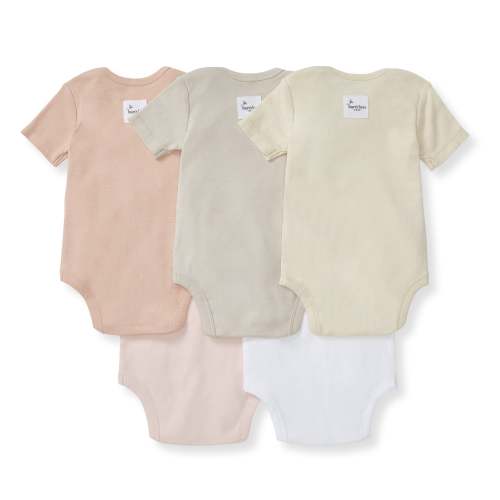 Solid Organic Cotton Short Sleeve Baby Bodysuits 5 Pack - Pink Sand – Burt's Bees Baby