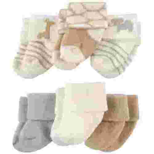 Luvable Friends Baby Unisex Newborn and Baby Socks Set, Safari, 0-3 Months