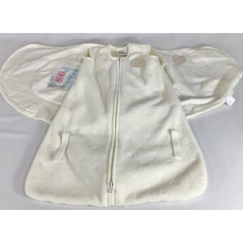 HALO Sleep Sack Back Is Best Swaddle Wrap Newborn 6-12 lbs Cream Polka Dots EUC