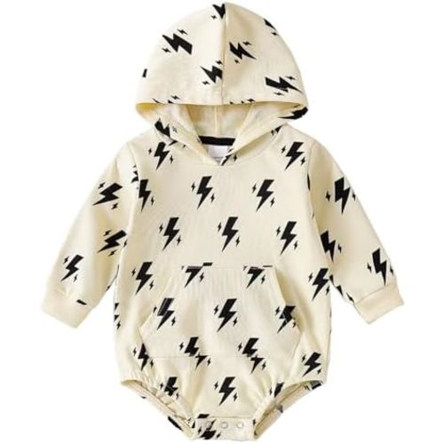 OPAWO Baby Sweatshirt Romper Onesie Newborn Girl Boy Bubble Romper Infant Crewneck Oversized Sweater Bodysuit Clothes Outfits