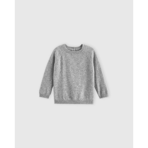 Mongolian Cashmere Crewneck Sweater - Baby in Heather Grey