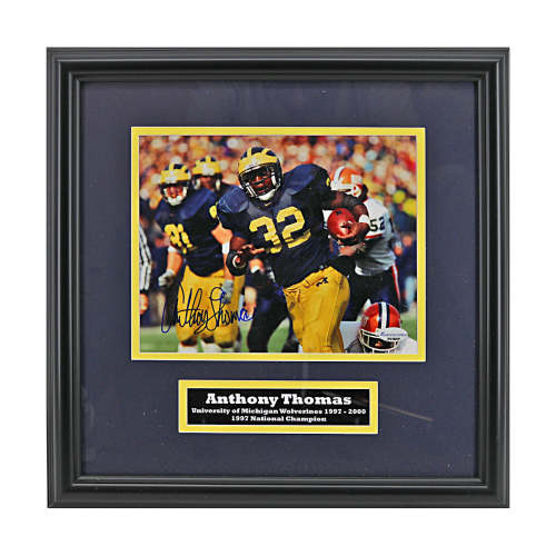 Anthony Thomas Signed Michigan Wolverines 8x10 vs Illinois Framed Photo (SC COA)