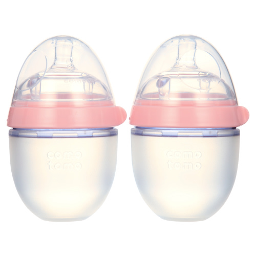Comotomo Baby Bottle, Pink, 5 Ounce (2 Count)