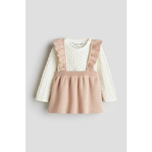 2-PIECE COTTON-KNIT TOP AND SKIRT SET