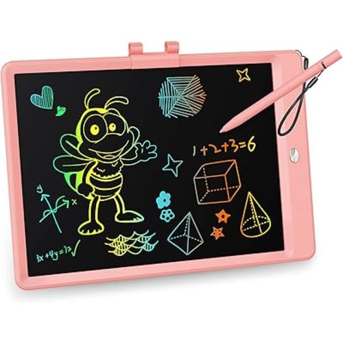 KOKODI LCD Writing Tablet, 10 Inch Colorful Toddler Doodle Board Drawing Tablet, Erasable Reusable Electronic Drawing Pads, Educational and Learning Toy for 3-6 Years Old Boy and Girls
