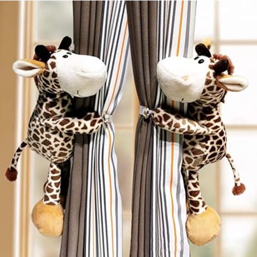 Cciphy 1 Pair Cartoon Curtain Tieback Deer Window Curtain Hook Curtain Holdbacks Cute Tieback Buckle Hook Fastener for Living Room Bedroom Curtain Mosquito Net