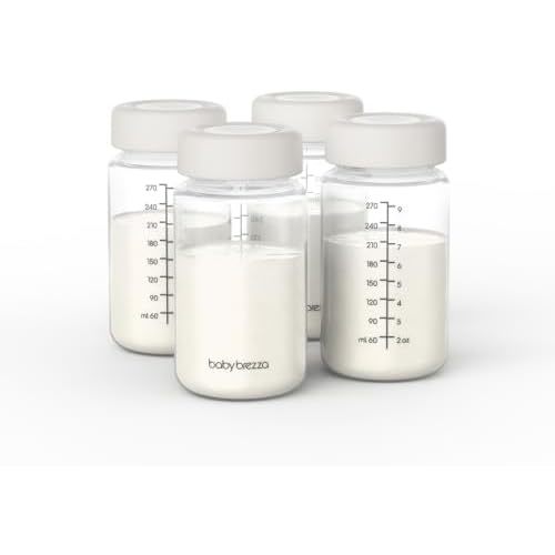 Baby Brezza Replacement Breastmilk Cooler Storage Bottles, 10 oz, 4-Pack