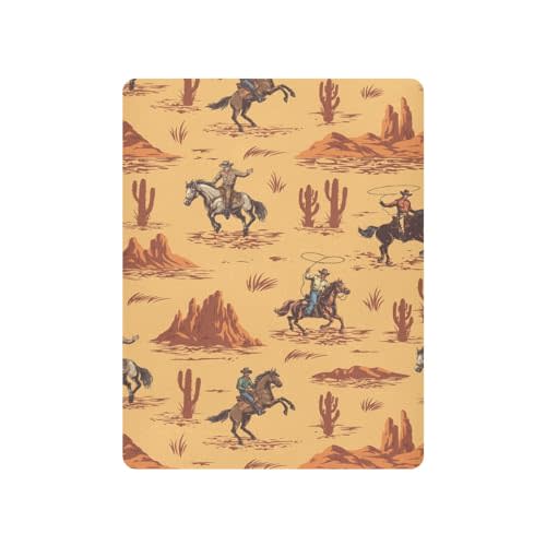 Mazeann Western Cowboy American Crib Sheets Soft Breathable Fitted Baby Playard Sheets Mattress Cover for Girl Boys, 39" x 27" x 5"