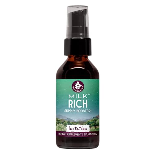 WishGarden Herbs Milk Rich with Goats Rue and Fenugreek - Herbal Lactation Support Supplement, Breast Milk Supply Boost and Breastfeeding Supplement to Increase Milk Flow Quality and Production, 2oz