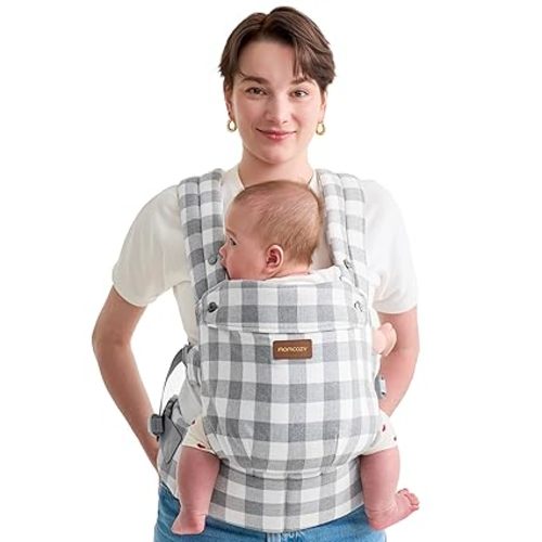 Momcozy Baby Carrier - Ergonomic, Cozy and Lightweight Carrier for 7-45lbs, Effortless to Put On, Ideal for Hands-Free Parenting, Enhanced Lumbar Support, Purehug for Infant to Toddler, Black