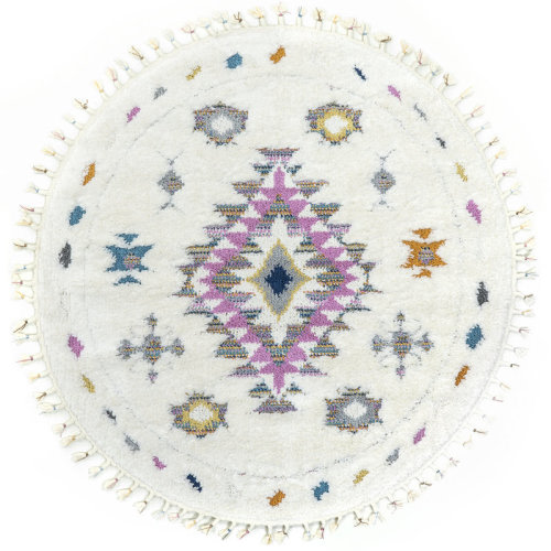 Union Rustic Higginson Diamond Shag Performance Ivory Rug & Reviews | Wayfair