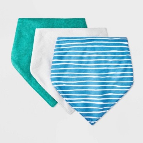 Kids' Adaptive 3pk Adjustable Bibs - Cat & Jack™ Green One Size Fits Most: Cotton Double-Layered Bandana