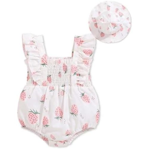 Newborn Baby Girl Clothes Infant Floral Print One-Piece Romper+Jumpsuit+Bodysuit+Hat+Headband