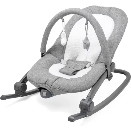 Baby Delight Aura Deluxe | Portable Baby Bouncer for Infants | Baby Rocker | Quilted Charcoal Tweed