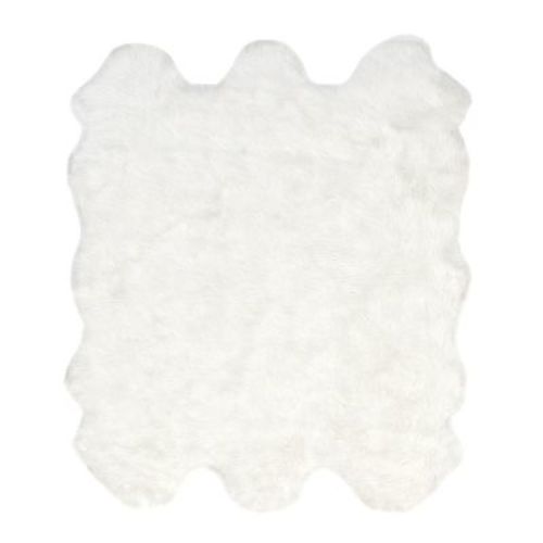 Nuloom Deonna Animal Print Shaped 5x6 Shag Indoor Area Rug for Living Room Bedroom Dining Room Nursery, White