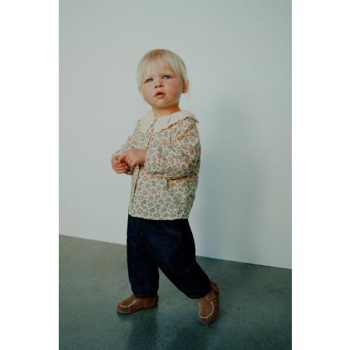 EMBROIDERED PETER PAN COLLAR SHIRT - Green / Ecru | ZARA United States