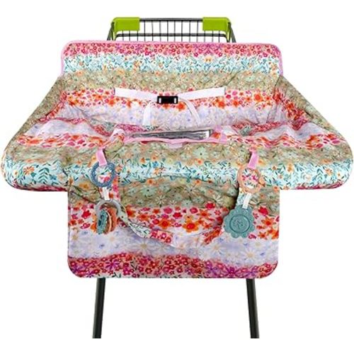 Shopping Cart Cover for Baby 2-in-1 High Chair Cover with Safety Harness Multifunctional White Spots Pattern Cart Covers for Babies Soft Padded Grocery Cart Cover for Baby Boy Girl