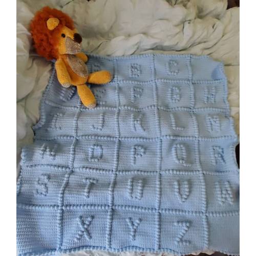 Baby ABC crochet blanket already made