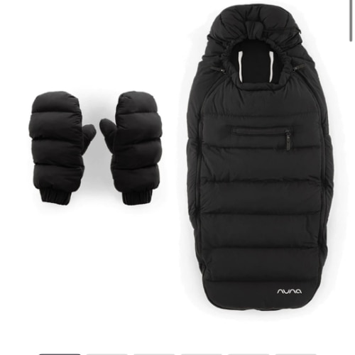 Nuna ® Caviar Black Winter Stroller Footmuff and Mitten Set