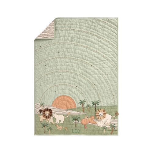 Lion Family Organic Baby Quilt | Pottery Barn Kids