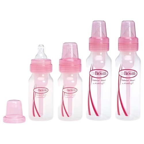 Dr. Browns Pink Bottles 4 Pack (2 - 8 oz bottles) and (2 - 4 oz bottles)
