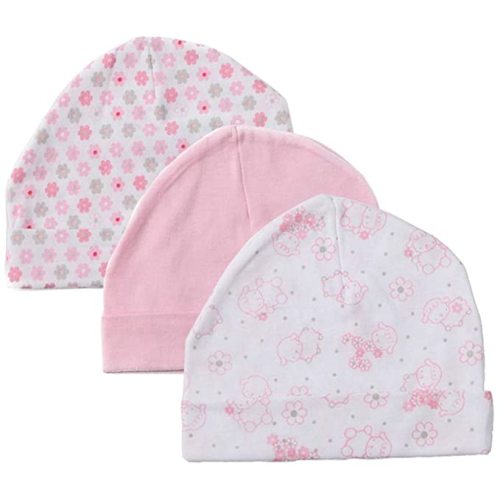 Newborn Baby Soft Cotton Organic Cap and Mitten Set Sunny Hatsfor Hospital Baby Boy and Girl(0-6 Months)