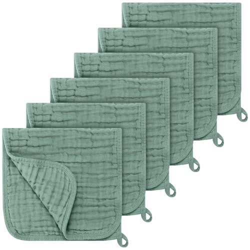 Accmor 6 Pack Muslin Burp Cloths 100% Cotton 20''x10'' Large Extra Soft and Absorbent Baby Burping Cloth for Boys Girls